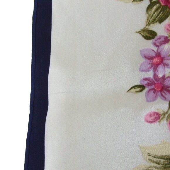 Authentic YVES SAINT LAURENT Floral scarf silk [Used] - Picture 6 of 8